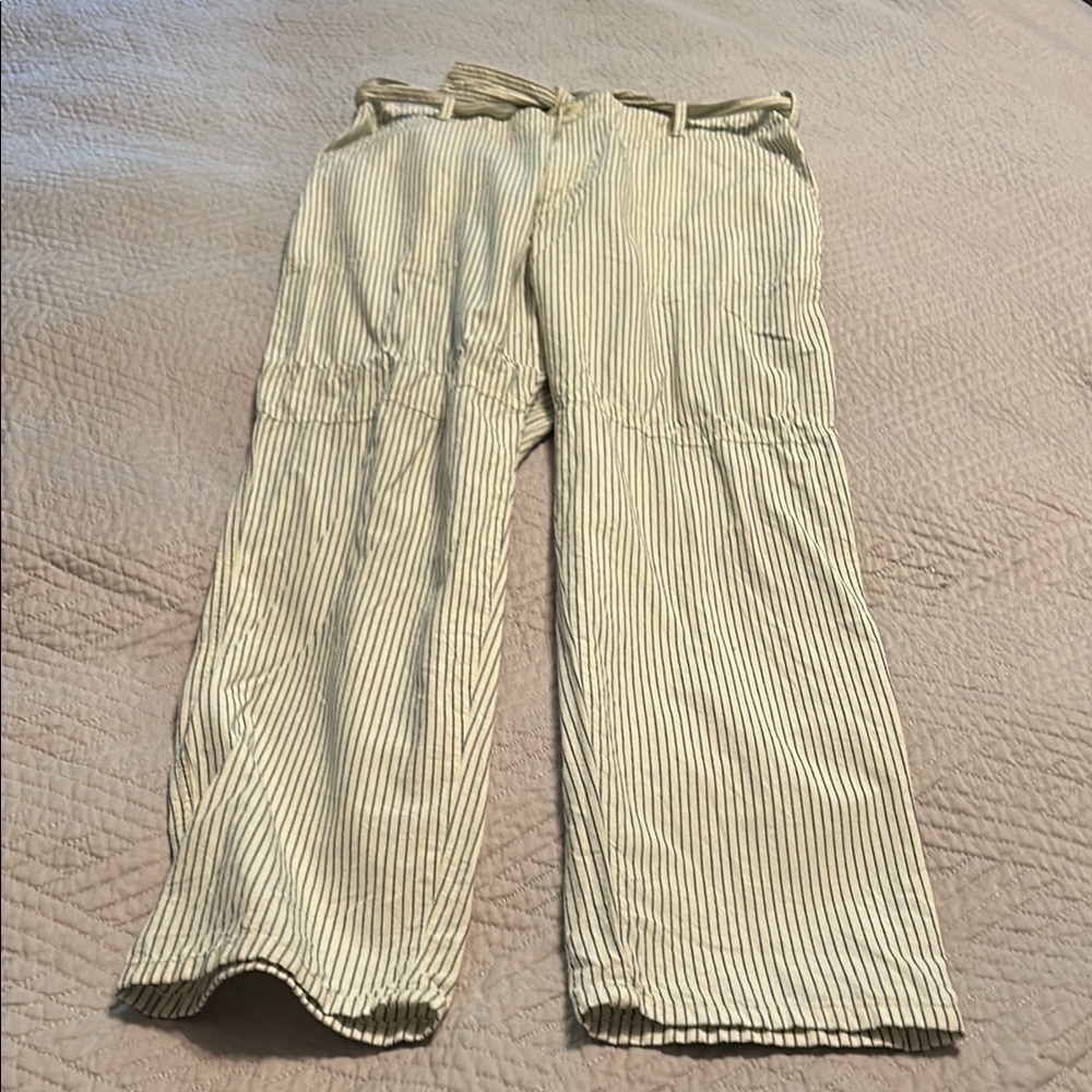 American Eagle Outfitters Cream and Black Striped Pants